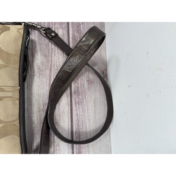COACH F19730 Signature Chain Brown Beige Convertible Crossbody Shoulder bag - Picture 10 of 16
